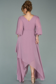 Robe Grande Taille Midi Mousseline Couleur Rose ABK1083