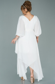 Robe Grande Taille Midi Mousseline Blanc ABK1083