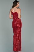 Robe de Soirée Longue Squameuse Rouge ABU1880