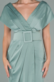 Robe de Cérémonie Courte Satin Turquoise ABK1107