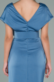 Robe de Cérémonie Courte Satin Indigo ABK1107
