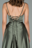 Robe de Soirée Longue Satin Kaki ABU1843