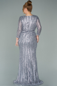 Robe De Soirée En Velours Longue Gris ABU1043