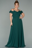Robe Grande Taille Longue Mousseline Émeraude ABU1892
