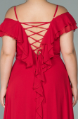 Robe Grande Taille Longue Mousseline Rouge ABU1892