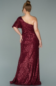 Robe Grande Taille Longue Rouge Bordeaux ABU1893