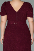 Robe Grande Taille Longue Rouge Bordeaux ABU1904