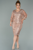 Robe De Soirée Grande Taille Courte Cuivre ABK631