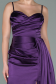 Robe Queue De Poisson Satin Longue Violet ABU1894