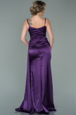 Robe Queue De Poisson Satin Longue Violet ABU1894