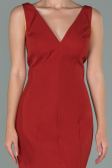 Robe Queue De Poisson Devant Court Dos Long Rouge ABO036