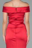 Robe de Soirée Longue Satin Rouge ABU1943