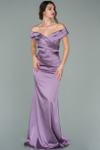 Robe de Soirée Longue Satin Lavande ABU1943