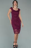 Robe de Soirée Courte Prune ABK010