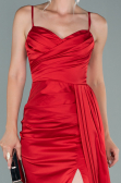 Robe Queue De Poisson Satin Longue Rouge ABU1894