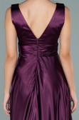 Robe de Soirée Longue Satin Prune ABU1737