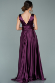 Robe de Soirée Longue Satin Prune ABU1737