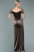 Robe De Soirée Velours Longue Cappuccino ABU1990