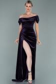 Robe de Soirée Longue Velours Violet ABU1990