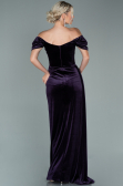 Robe de Soirée Longue Velours Violet ABU1990