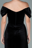 Robe de Soirée Longue Velours Noir ABU1990