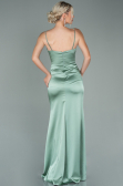 Robe De Soirée Satin Longue Turquoise ABU1938