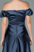 Robe De Soirée Satin Longue Anthracite ABU1840
