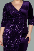 Robe De Soirée Grande Taille Courte Violet ABK653
