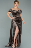 Robe Grande Taille Velours Longue Cappuccino ABU1991