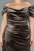Robe Grande Taille Velours Longue Cappuccino ABU1991