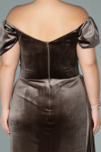 Robe Grande Taille Velours Longue Cappuccino ABU1991