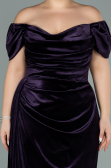 Robe Grande Taille Longue Velours Violet ABU1991