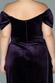 Robe Grande Taille Longue Velours Violet ABU1991