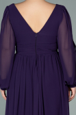 Robe Grande Taille Longue Mousseline Violet ABU1988