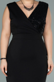 Robe Grande Taille Longue Noir ABU1482