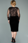 Robe de Soirée Grande Taille Courte Velours à Paillettes Cuivre ABK1152