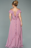 Robe Grande Taille Mousseline Longue Couleur Rose ABU1892
