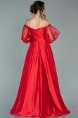 Robe de Soirée Longue Satin Rouge ABU2025