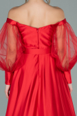 Robe de Soirée Longue Satin Rouge ABU2025