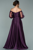 Robe de Soirée Longue Satin Violet ABU2025