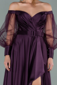 Robe de Soirée Longue Satin Violet ABU2025