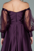Robe de Soirée Longue Satin Violet ABU2025