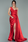 Robe de Soirée Longue Satin Rouge ABU2028