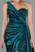 Robe de Soirée Longue Satin Émeraude ABU2028