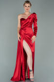 Robe de Soirée Longue Satin Rouge ABU2038
