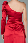 Robe de Soirée Longue Satin Rouge ABU2038