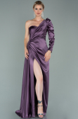 Robe de Soirée Longue Satin Lavande ABU2038