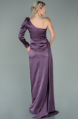 Robe de Soirée Longue Satin Lavande ABU2038