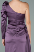 Robe de Soirée Longue Satin Lavande ABU2038