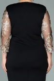Robe Grande Taille Courte Noir-Or ABK1157